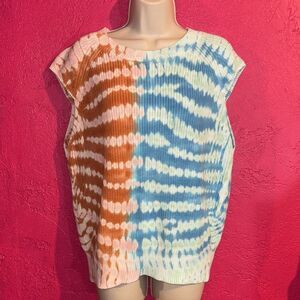 NWT YFB Young, Fabulous, & broke Colorful beachy, surfer, Tie-Dye sweater, Large